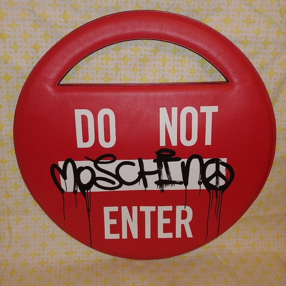 Moschino Handbags - Rare! Amazing Moschino Do Not Enter Runway Coture Bag Novelty Purse Jeremy Scott